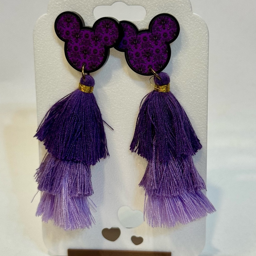 Purple Haunted Mansion Inspired Ombre Tassel Earrings